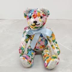 ♢B125 田川啓二 ビーズ刺繍 スパンコール ベア クマ くま 座高約13cm ♢B126田川啓二 ビーズ刺繍 スパンコール ベア クマ くま 座高18.5cm