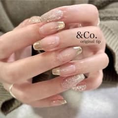 &Co. 高品質ネイルチップ【ヌーディー×ラメグラデーション】大人　美爪 m92018396629_1.jpg?1774080975