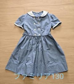 ファミリア　ワンピース　セーラー風　130cmのサムネイル
