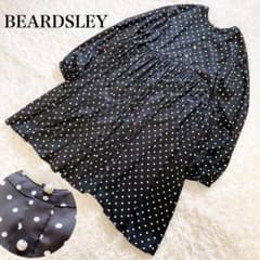 BEARDSLEY【洗える】パール釦ドットギャザーチュニック ワンピース ビアズリー パール釦ギャザーチュニックワンピース ブラウス ドット柄