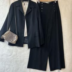 入学式　東京スタイル　ブラックセレモニーパンツスーツ　40 L