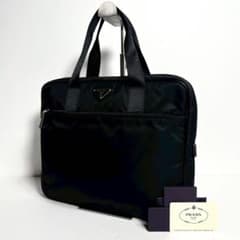 9*︎様 メルカリ市期間限定　美品✨プラダ　レザー ビジネスバッグ 黒 現行型・未使用に近い】プラダ ビジネスバッグ サフィアーノレザー G