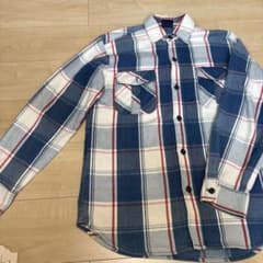 古着 長袖 ネルシャツ チェック柄 ブルー レッドのサムネイル