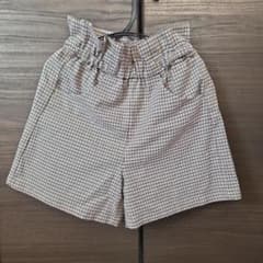 GU キッズ チェック柄 ハーフパンツ ウエストゴムのサムネイル