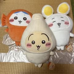 치이카와 카레의 동행자 BIG 봉제인형 3종 세트(벌, 토끼, 치카와)