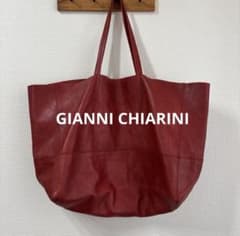 GIANNI CHIARINI トートバッグ 赤 本革ソフトレザー☆大人バッグ 