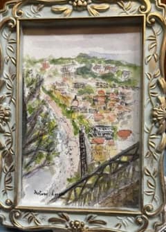 ニースの街並み 風景画 水彩画 アート作品のサムネイル