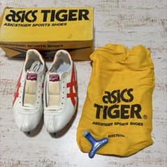 激レア！超希少！デッドストック！80sアシックスタイガー！サッカーシューズ アシックスタイガー陸上競技シューズ25.5cm 70〜80sデッドストック