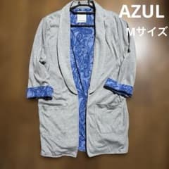 【美品】AZULby moussy 裏地ペイズリー柄 7分袖カーディガン M