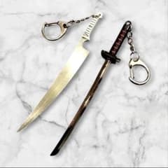 【未使用】斬月・天鎖斬月リアルキーホルダーセットブリーチBLEACH【金属製】