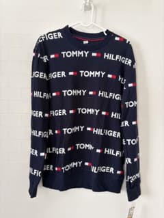 TOMMY HILFIGER 総柄 長袖カットソー ネイビーのサムネイル