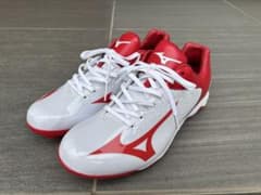 ミズノ　スパイクシューズ ホワイト/レッド