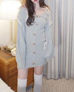 amerge ribbon offshoulder onepiece
