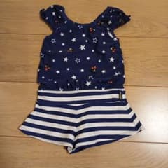 ミキハウス 星柄ストライプ水着 女の子用 90cmのサムネイル