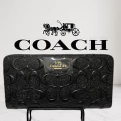 COACH ブラック 長財布 モノグラム即購入okです COACH ブラック長財布F53834アウトレット品 - メルカリ