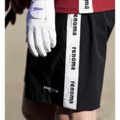 □renoma PARIS GOLF サイドライン ショートパンツ 黒 ショーツ - メルカリ