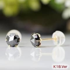 K18ブラックダイヤモンド1カラット(0.50ct×2)ピアス - メルカリ