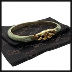 美品】 GUCCI グッチ バングル パイソン ライトグリーン GG 激レア 