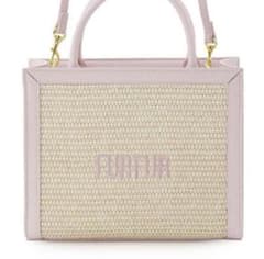 FURFUR 라피아 로고 토트 백 핑크