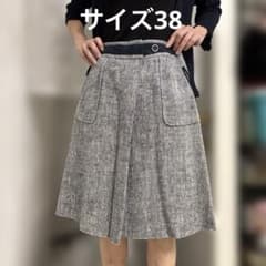 SCAPA スキャパ　シルク、麻混合　ヘリンボーン　イングランド製　台形スカート