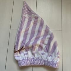 ヘアドライタオル キャップ パープル ストライプのサムネイル