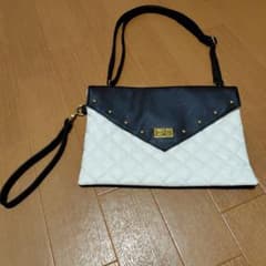 新品キルティング ショルダーバッグ 2way ブラック ホワイト