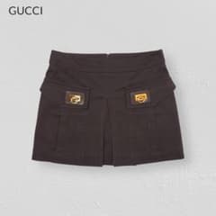 GUCCI Dark Brown Mini Skirt 40 - メルカリ