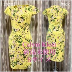 お値下げ！[新品未使用]Calvin Klein ワンピースS♡イエロー花柄のサムネイル