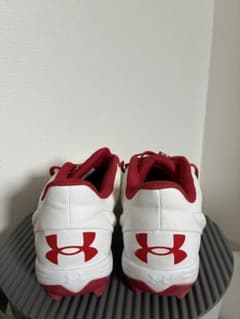 D*し様 Under Armour 野球スパイク ホワイト レッドのサムネイル