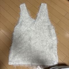 LEPSIM シャギーニットベスト ホワイト Fのサムネイル