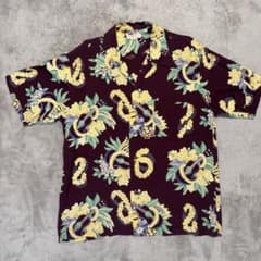 【oko_bon】アロハシャツ ウクレレ柄　ボタニカル柄　総柄 L oko_bon様専用】アロハシャツ ウクレレ柄 ボタニカル柄 総柄 L - メルカリ