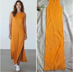 極美品✨PLEATS PLEASEロングワンピース オレンジ マキシ丈 サイズ3
