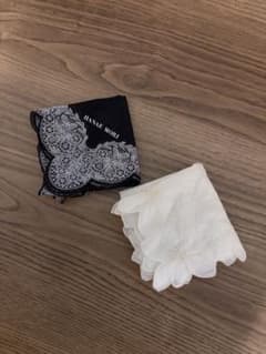 HANAE MORI 손수건 2장 세트 레이스 꽃무늬