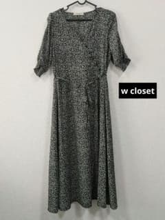 花柄ロングワンピース ネイビー M W CLOSETのサムネイル