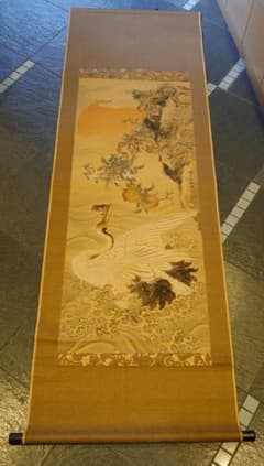 瀧和亭 貞信 海鶴蟠桃図 掛軸 箱書有 大判 明治期 瀧和亭 貞信 海鶴蟠桃図 掛軸 箱書有 大判 明治期 - メルカリ