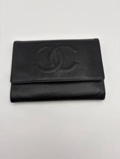CHANEL 三つ折り財布 ブラックのサムネイル
