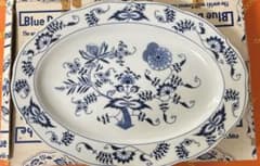 [Unused 40cm Large Plate] Blue Danube Oval Plate