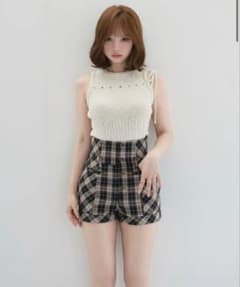 andmary High waist check pants blackのサムネイル