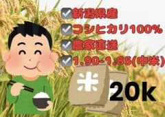 新潟県産コシヒカリ中米10㌔×2袋自家用特別栽培米精米済専用ページ不可のサムネイル