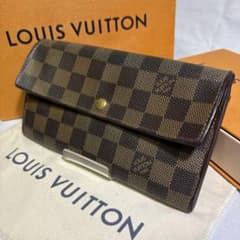 【美品】ルイヴィトン ポルトフォイユ サラ ダミエ エベヌ 長財布のサムネイル