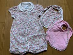 ラルフローレン 小花柄ロンパースと2枚スタイ付き 12monthのサムネイル