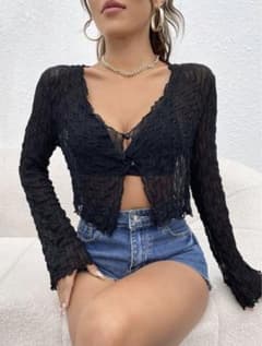 SHEIN シアーメッシュトップスのサムネイル