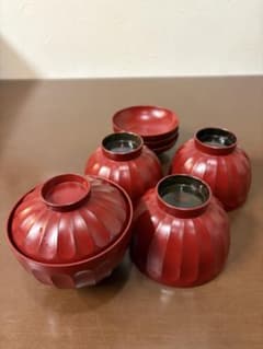 越前漆器　菊割吸物椀　4客セット　美品 越前漆器 菊割吸物椀 4客セット - メルカリ