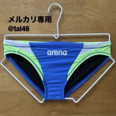 arena（アリーナ）競泳水着ブルー×イエローxホワイト Vパン・競パンS