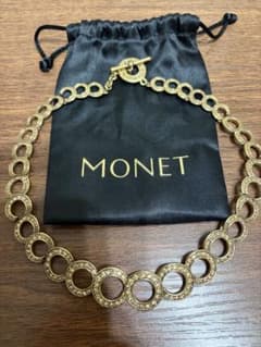 MONET ヴィンテージ サークルモチーフ ネックレス ゴールド（保存袋付き）のサムネイル