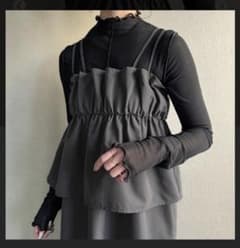 【新品・試着のみ】ワンピース ロング キャミワンピ Lサイズ グレーのサムネイル