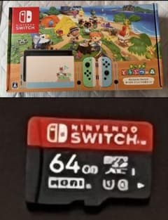 Nintendo Switch 本体　難ありと　あつまれどうぶつの森　SDカード ⚠️説明文必読/Switch あつまれどうぶつの森セット＋SDカード64GB