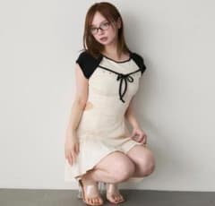 andmary Mary logo flare mini dress black - メルカリ
