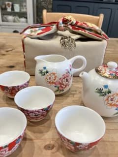 台湾花柄陶器茶器セットのサムネイル