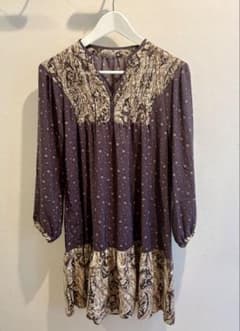 CLAOPANIC TYPY キッズ 七分袖 ワンピース ペイズリー&小花柄のサムネイル
